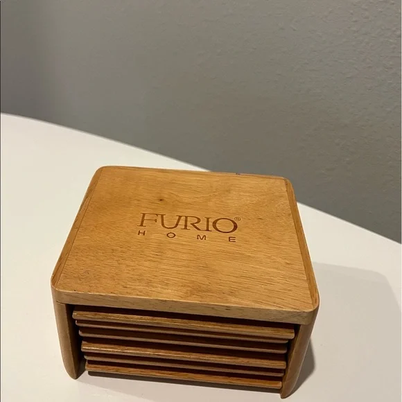 Bohoo Vintage wood coaster set 6 - Picture 10 of 10